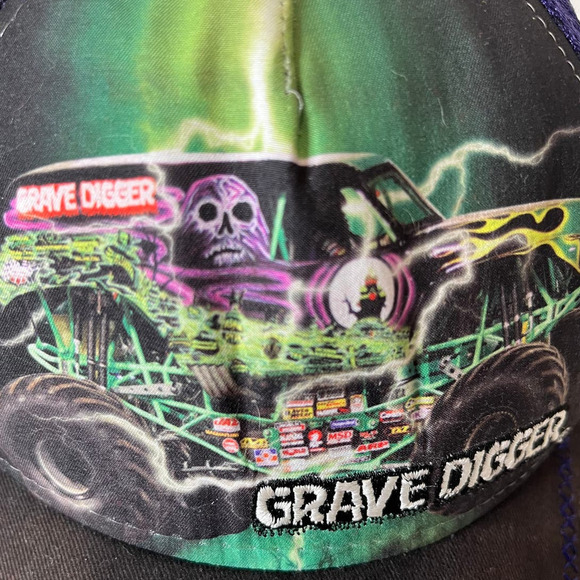 Grave Digger Monster Trucks Snapback Baseball Youth Cap Hat - Picture 5 of 6